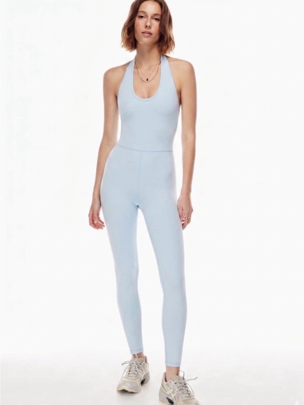 Wilfred free Light Blue v neck romper bodysuit